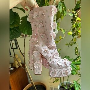 Azalea Wang Pink Daisy Boots